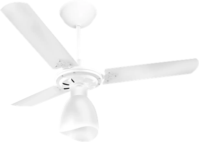 Ventilador de teto branco com luminária